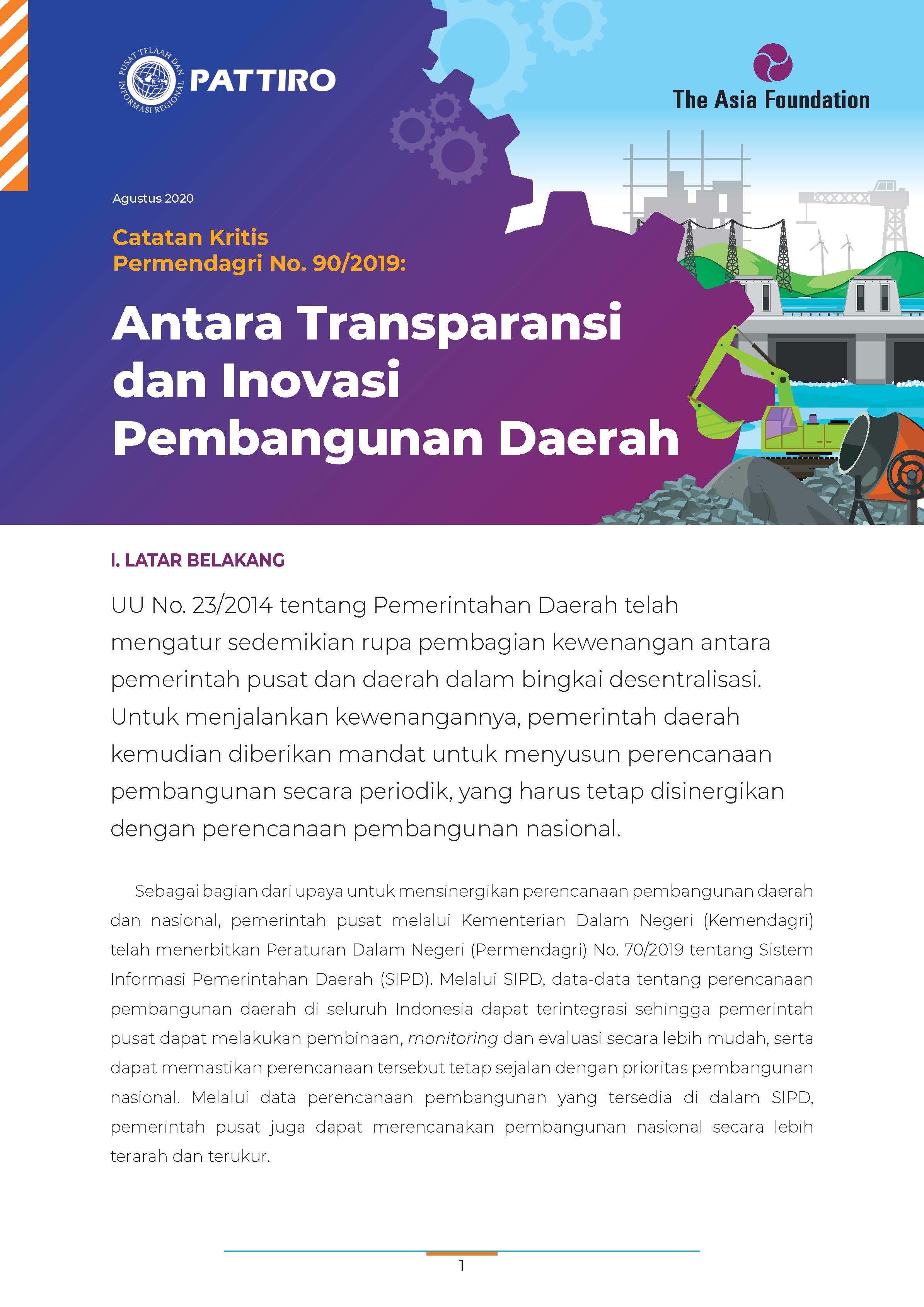 Critical Notes of Permendagri No. 90/2019: Between Transparency and Innovation in Regional Development